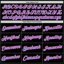 Load image into Gallery viewer, Custom Black Light Blue-Pink Authentic Throwback Basketball Jersey