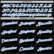 Load image into Gallery viewer, Custom Black White Light Blue-Cream Authentic Throwback Basketball Jersey