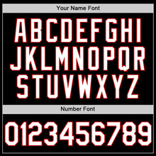 Load image into Gallery viewer, Custom Black White-Red Authentic Throwback Basketball Jersey