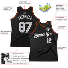 Load image into Gallery viewer, Custom Black Gray-Orange Authentic Throwback Basketball Jersey