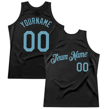 Load image into Gallery viewer, Custom Black Shadow Blue Authentic Throwback Basketball Jersey
