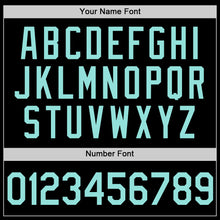 Load image into Gallery viewer, Custom Black Ice Blue Authentic Throwback Basketball Jersey