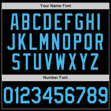 Load image into Gallery viewer, Custom Black Sky Blue Authentic Throwback Basketball Jersey