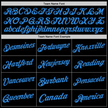 Load image into Gallery viewer, Custom Black Powder Blue Authentic Throwback Basketball Jersey