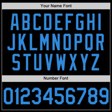 Load image into Gallery viewer, Custom Black Powder Blue Authentic Throwback Basketball Jersey