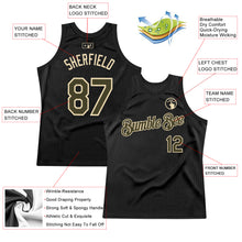 Load image into Gallery viewer, Custom Black Olive-Cream Authentic Throwback Basketball Jersey