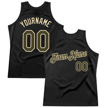 Load image into Gallery viewer, Custom Black Olive-Cream Authentic Throwback Basketball Jersey