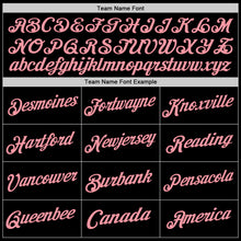 Load image into Gallery viewer, Custom Black Medium Pink Authentic Throwback Basketball Jersey