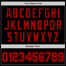 Load image into Gallery viewer, Custom Black Red Authentic Baseball Jersey