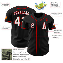 Load image into Gallery viewer, Custom Black White-Red Authentic Baseball Jersey