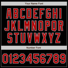 Load image into Gallery viewer, Custom Black Red-Gray Authentic Baseball Jersey