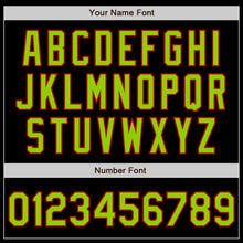 Load image into Gallery viewer, Custom Black Neon Green-Red Authentic Baseball Jersey