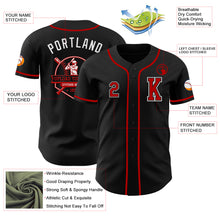 Load image into Gallery viewer, Custom Black Red-White Authentic Baseball Jersey