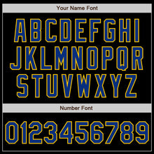 Load image into Gallery viewer, Custom Black Royal-Yellow Authentic Baseball Jersey
