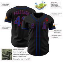 Load image into Gallery viewer, Custom Black Royal-Red Authentic Baseball Jersey