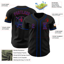 Load image into Gallery viewer, Custom Black Royal-Red Authentic Baseball Jersey