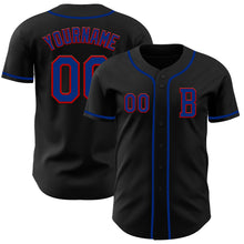 Load image into Gallery viewer, Custom Black Royal-Red Authentic Baseball Jersey