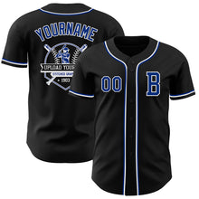 Load image into Gallery viewer, Custom Black Royal-White Authentic Baseball Jersey