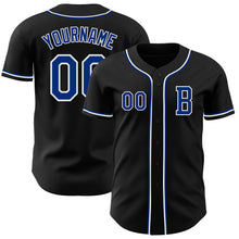 Load image into Gallery viewer, Custom Black Royal-White Authentic Baseball Jersey