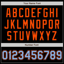 Load image into Gallery viewer, Custom Black Light Blue-Orange Authentic Baseball Jersey