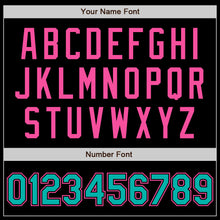 Load image into Gallery viewer, Custom Black Aqua-Pink Authentic Baseball Jersey