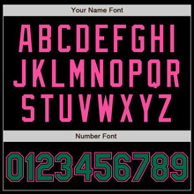 Load image into Gallery viewer, Custom Black Kelly Green-Pink Authentic Baseball Jersey