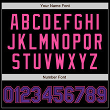 Load image into Gallery viewer, Custom Black Purple-Pink Authentic Baseball Jersey