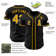 Load image into Gallery viewer, Custom Black Gold-White Authentic Baseball Jersey