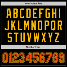 Load image into Gallery viewer, Custom Black Orange-Gold Authentic Baseball Jersey