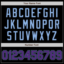 Load image into Gallery viewer, Custom Black Purple-Light Blue Authentic Baseball Jersey