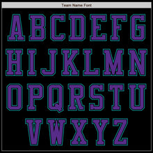Load image into Gallery viewer, Custom Black Purple-Teal Authentic Baseball Jersey