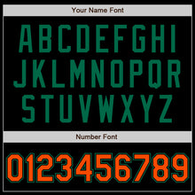 Load image into Gallery viewer, Custom Black Orange-Kelly Green Authentic Baseball Jersey