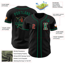 Load image into Gallery viewer, Custom Black Red-Kelly Green Authentic Baseball Jersey