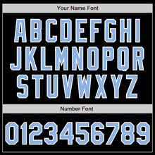 Load image into Gallery viewer, Custom Black Light Blue-White Authentic Baseball Jersey