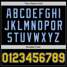Load image into Gallery viewer, Custom Black Yellow-Light Blue Authentic Baseball Jersey