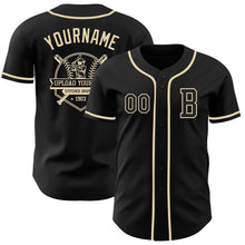 Load image into Gallery viewer, Custom Black Cream Authentic Baseball Jersey