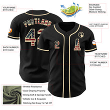 Load image into Gallery viewer, Custom Black Vintage USA Flag-Cream Authentic Baseball Jersey