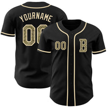 Load image into Gallery viewer, Custom Black Camo-Cream Authentic Baseball Jersey