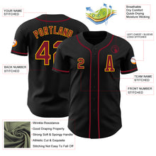 Load image into Gallery viewer, Custom Black Crimson-Gold Authentic Baseball Jersey