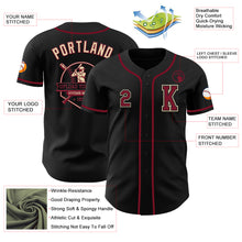 Load image into Gallery viewer, Custom Black Crimson-Cream Authentic Baseball Jersey
