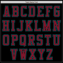 Load image into Gallery viewer, Custom Black Teal-Crimson Authentic Baseball Jersey