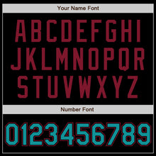 Load image into Gallery viewer, Custom Black Teal-Crimson Authentic Baseball Jersey