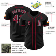 Load image into Gallery viewer, Custom Black Crimson-Gray Authentic Baseball Jersey
