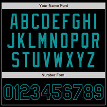 Load image into Gallery viewer, Custom Black Teal Authentic Baseball Jersey