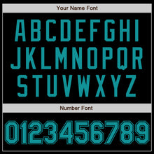 Load image into Gallery viewer, Custom Black Teal Authentic Baseball Jersey