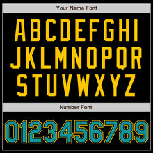 Load image into Gallery viewer, Custom Black Teal-Yellow Authentic Baseball Jersey