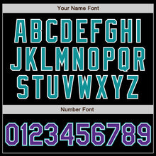 Load image into Gallery viewer, Custom Black Purple-Teal Authentic Baseball Jersey