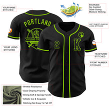 Load image into Gallery viewer, Custom Black Neon Green Authentic Baseball Jersey