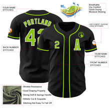 Load image into Gallery viewer, Custom Black Neon Green-White Authentic Baseball Jersey