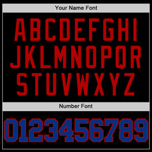 Load image into Gallery viewer, Custom Black Royal-Red Authentic Throwback Basketball Jersey